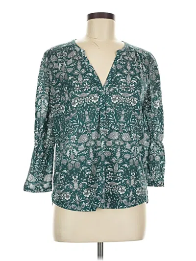 Pre-owned H&m 3/4 Sleeve Blouse In Teal