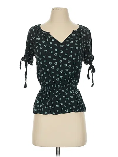 Pre-owned H&m 3/4 Sleeve Blouse In Teal