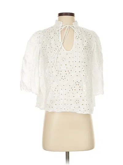 Pre-owned H&m 3/4 Sleeve Blouse In White