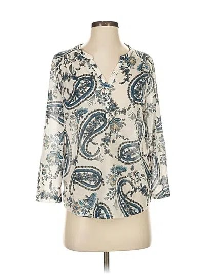 Pre-owned H&m 3/4 Sleeve Blouse In White