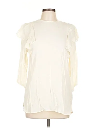 Pre-owned H&m 3/4 Sleeve Blouse In White