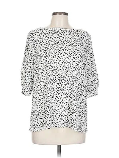 Pre-owned H&m 3/4 Sleeve Blouse In White