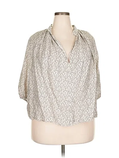 Pre-owned H&m 3/4 Sleeve Blouse In White