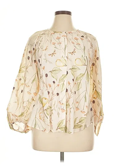 Pre-owned H&m 3/4 Sleeve Blouse In White