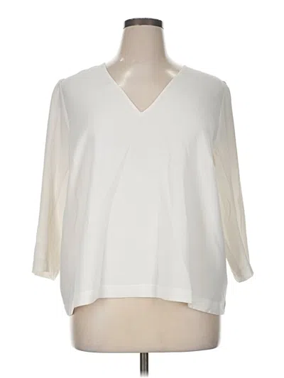Pre-owned H&m 3/4 Sleeve Blouse In White
