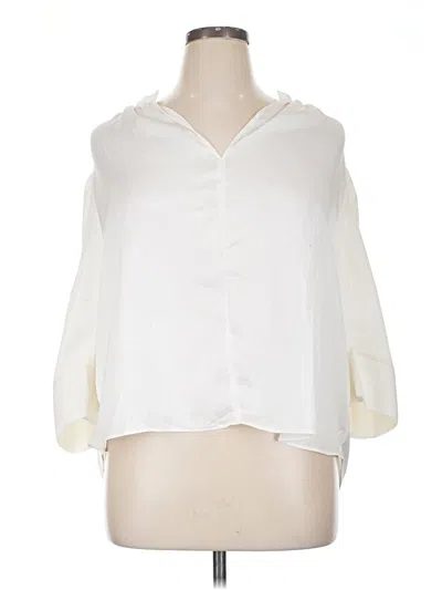 Pre-owned H&m 3/4 Sleeve Blouse In White
