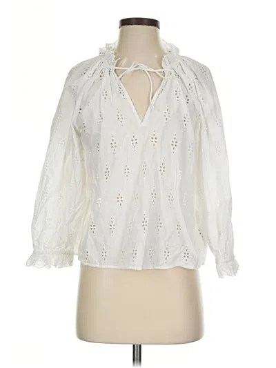 Pre-owned H&m 3/4 Sleeve Blouse In White