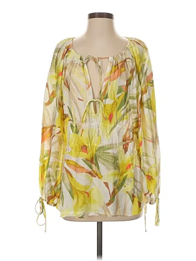 Pre-owned H&m 3/4 Sleeve Blouse In Yellow