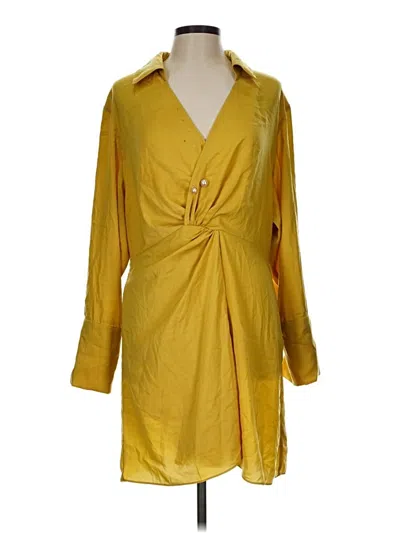 Pre-owned H&m 3/4 Sleeve Blouse In Yellow