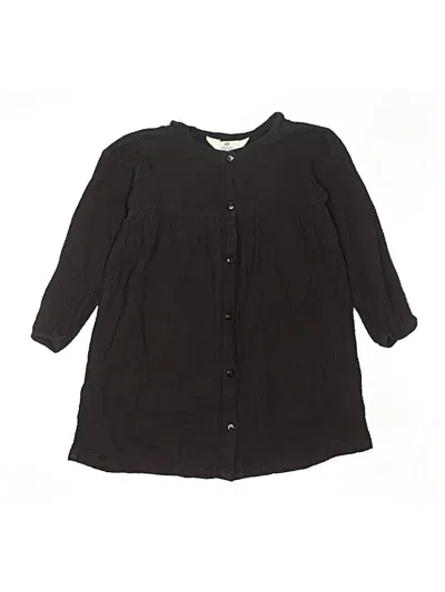 Pre-owned H&m Kids' 3/4 Sleeve Button Down Shirt In Black