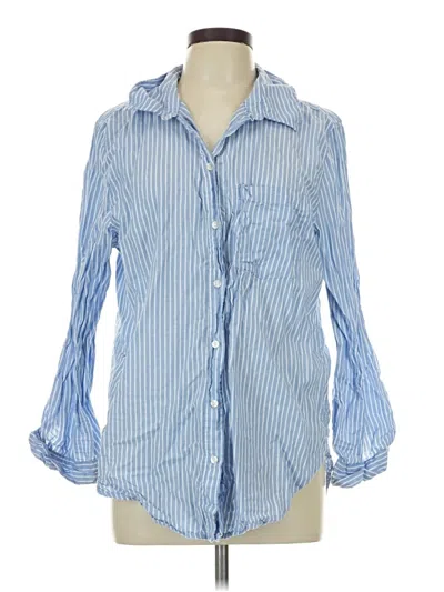 Pre-owned H&m 3/4 Sleeve Button Down Shirt In Blue