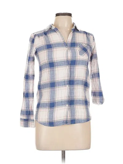 Pre-owned H&m 3/4 Sleeve Button Down Shirt In Purple