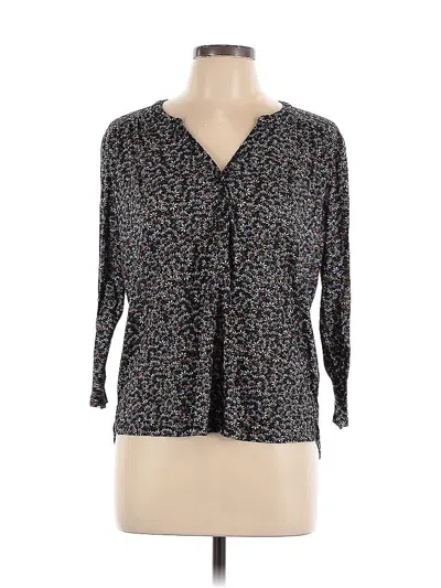 Pre-owned H&m 3/4 Sleeve T-shirt In Black