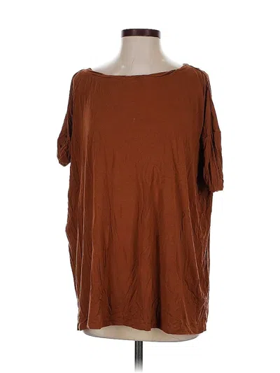 Pre-owned H&m 3/4 Sleeve T-shirt In Brown