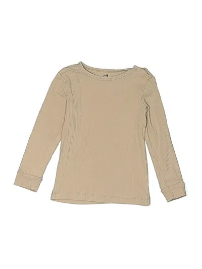 Pre-owned H&m Kids' 3/4 Sleeve T-shirt In Brown