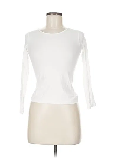 Pre-owned H&m 3/4 Sleeve T-shirt In White