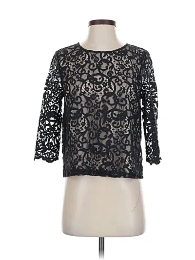 Pre-owned H&m 3/4 Sleeve Top Black Boatneck Tops