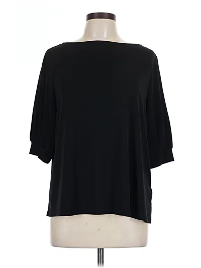 Pre-owned H&m 3/4 Sleeve Top Black Boatneck Tops