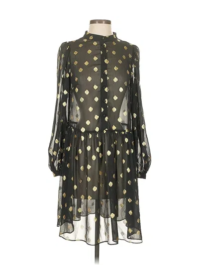 Pre-owned H&m 3/4 Sleeve Top Black High Neck Tops