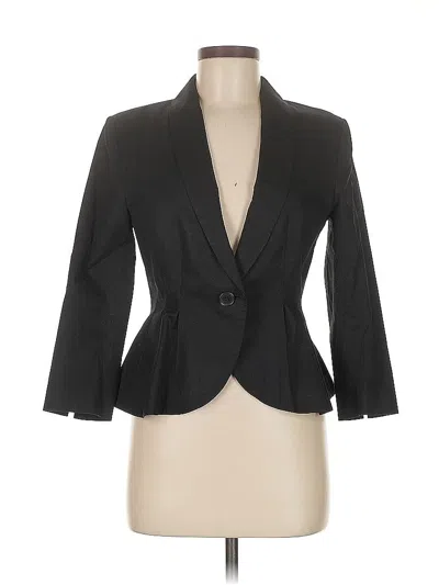 Pre-owned H&m 3/4 Sleeve Top Black Plunge Neckline Tops