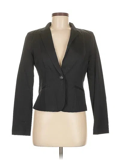 Pre-owned H&m 3/4 Sleeve Top Black Plunge Neckline Tops