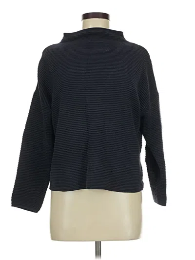 Pre-owned H&m 3/4 Sleeve Top Black Turtleneck Tops