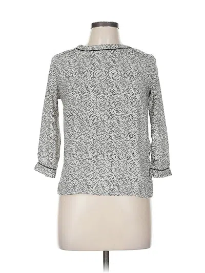 Pre-owned H&m 3/4 Sleeve Top Gray Boatneck Tops