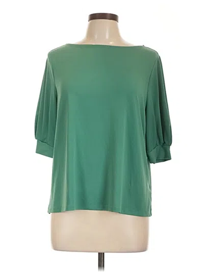 Pre-owned H&m 3/4 Sleeve Top Green Boatneck Tops