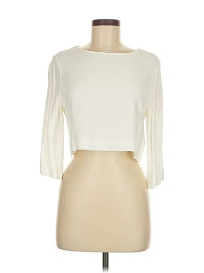 Pre-owned H&m 3/4 Sleeve Top Ivory Boatneck Tops In White