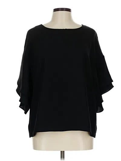 Pre-owned H&m 3/4 Sleeve T-shirt In Black