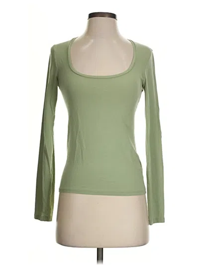 Pre-owned H&m 3/4 Sleeve T-shirt In Green