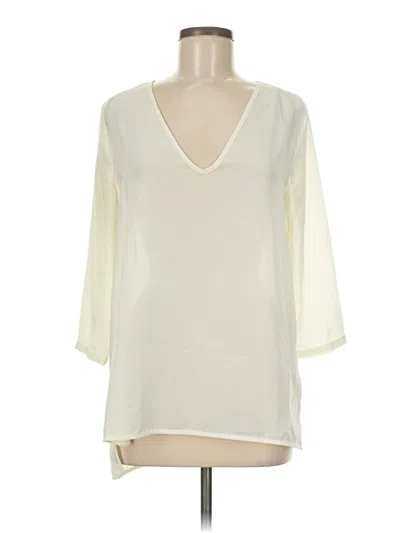 Pre-owned H&m 3/4 Sleeve T-shirt In Ivory