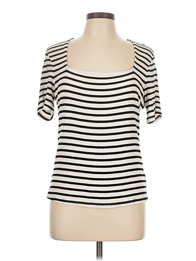 Pre-owned H&m 3/4 Sleeve T-shirt In Ivory