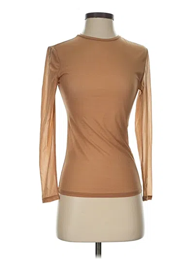 Pre-owned H&m 3/4 Sleeve T-shirt In Tan