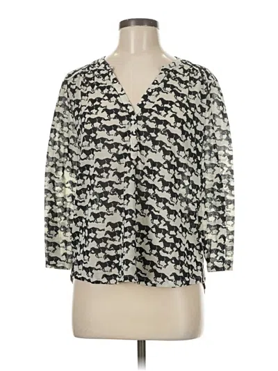 Pre-owned H&m 3/4 Sleeve T-shirt In White