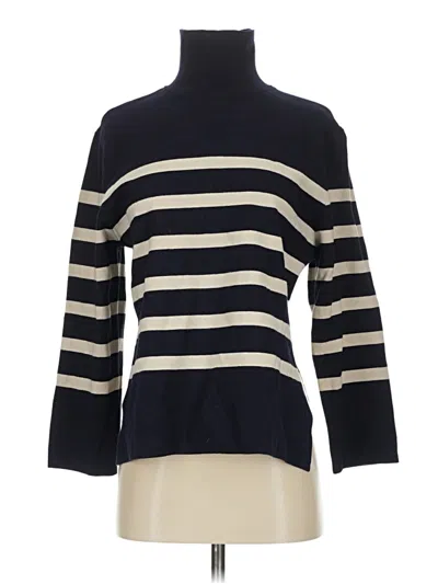 Pre-owned H&m 3/4 Sleeve Turtleneck In Blue