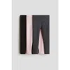 H&m Kids'  3-pack Brushed-inside Jersey Leggings In Black