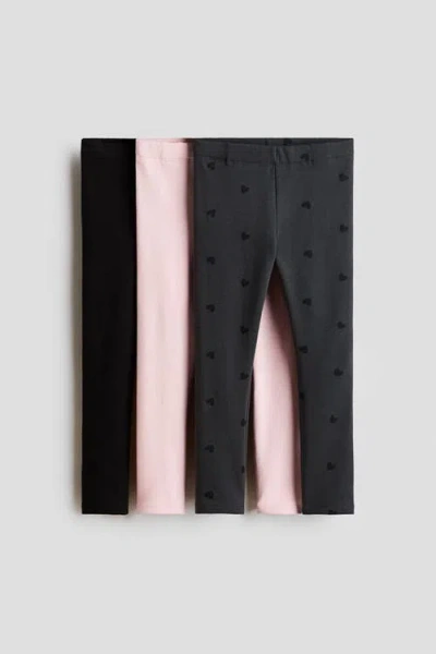 H&m Kids'  3-pack Brushed-inside Leggings In Multi