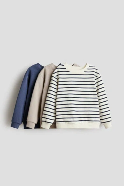 H&m Kids'  3-pack Brushed-inside Sweatshirts In Multi