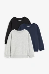 H&m Kids'  3-pack Brushed-inside Sweatshirts In Multi