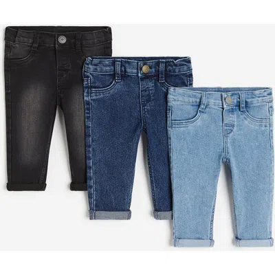 H&m Babies'  3-pack Comfort Stretch Skinny Fit Jeans In Multi