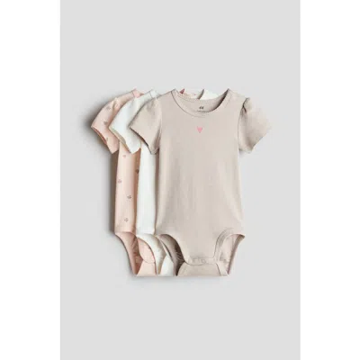 H&m Babies'  3-pack Cotton Bodysuits In Multi