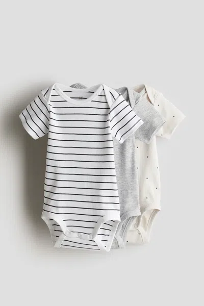 H&m Babies' 3-pack Cotton Bodysuits In Multi