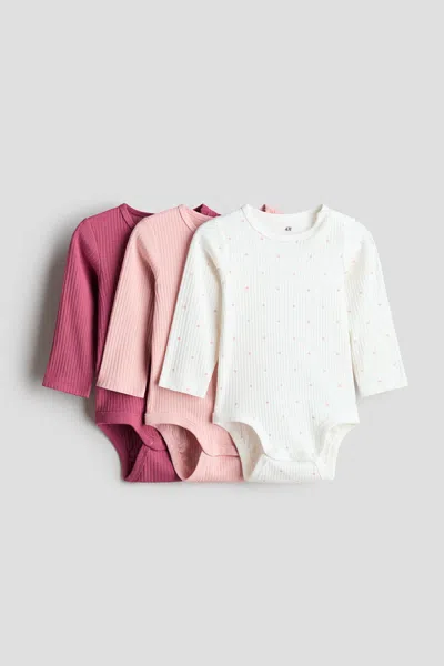 H&m Babies' 3-pack Cotton Bodysuits In Multi
