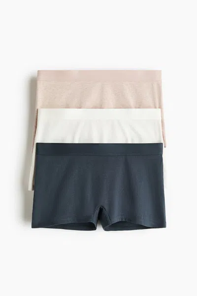 H&m 3-pack Cotton Boxer Briefs In Blue
