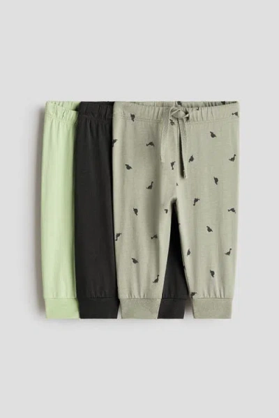 H&m Babies'  3-pack Cotton Jersey Joggers In Multi