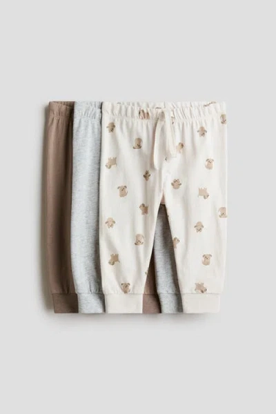 H&m Babies'  3-pack Cotton Jersey Joggers In Multi