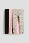 H&m 3-pack Brushed-inside Jersey Leggings In Multi