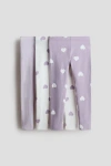 H&m Kids'  3-pack Cotton Jersey Leggings In Multi