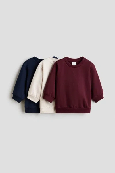 H&m Babies'  3-pack Cotton Sweatshirts In Multi
